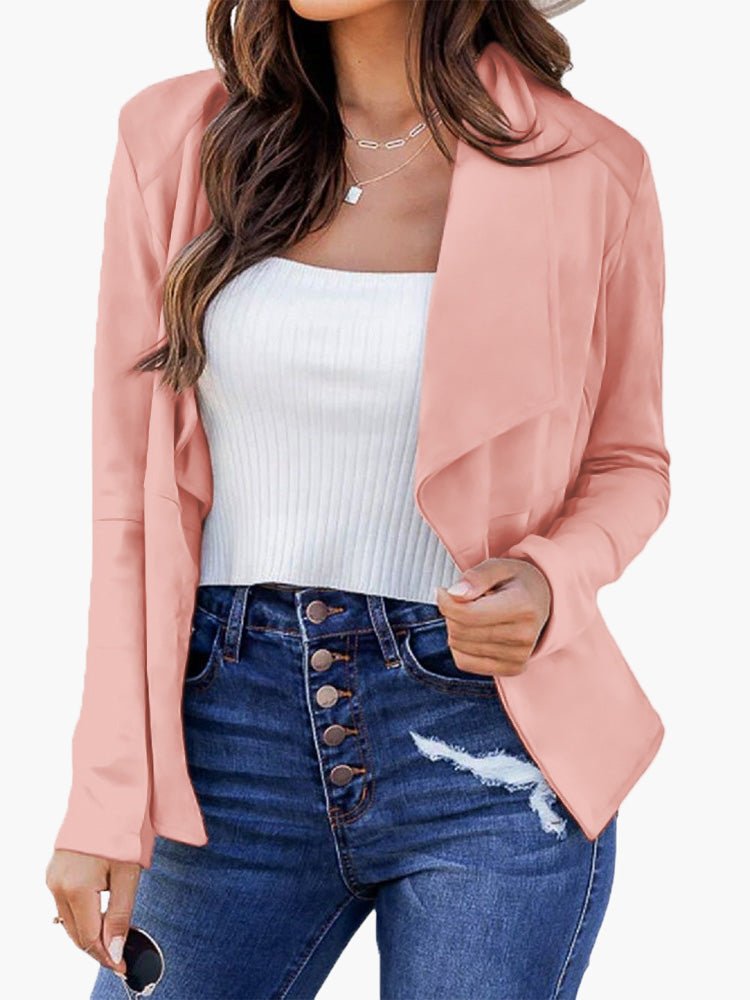 Women's Blazers Solid Lapel Cropped Casual Blazer - Blazers - Instastyled | Online Fashion Free Shipping Clothing, Dresses, Tops, Shoes - 26/09/2022 - BLA2209261270 - Blazers