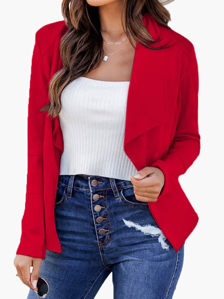 Women's Blazers Solid Lapel Cropped Casual Blazer - Blazers - Instastyled | Online Fashion Free Shipping Clothing, Dresses, Tops, Shoes - 26/09/2022 - BLA2209261270 - Blazers