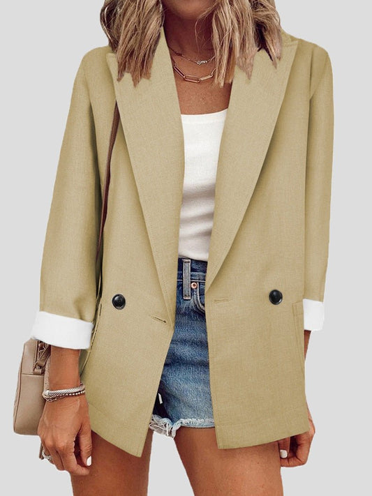 Women's Blazers Solid Lapel Long Sleeve Blazers - Blazers - Instastyled | Online Fashion Free Shipping Clothing, Dresses, Tops, Shoes - 23/08/2022 - 30-40 - BLA2208231224