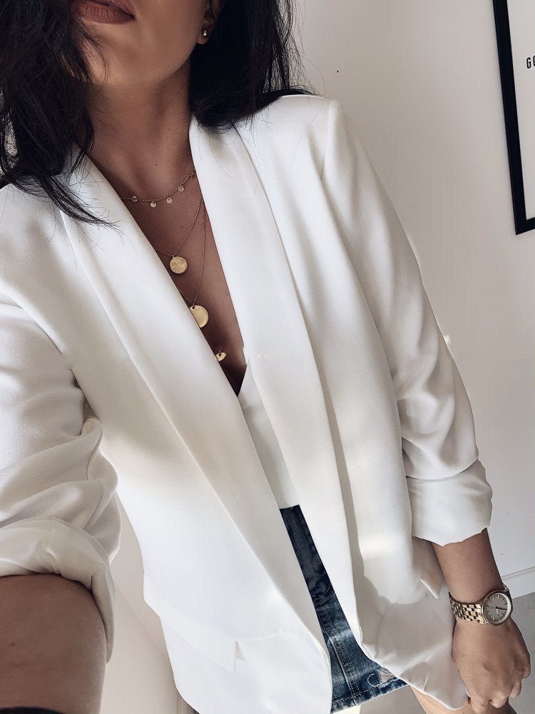 Women's Blazers Solid Lapel Long Sleeve Small Blazer - Blazers - Instastyled | Online Fashion Free Shipping Clothing, Dresses, Tops, Shoes - 09/09/2022 - 30-40 - BLA2209091254