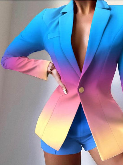 Women's Blazers Tie-Dye Lapel Long Sleeve Buttons Blazer - Blazers - INS | Online Fashion Free Shipping Clothing, Dresses, Tops, Shoes - 20-30 - 20/10/2021 - BLA2110201151