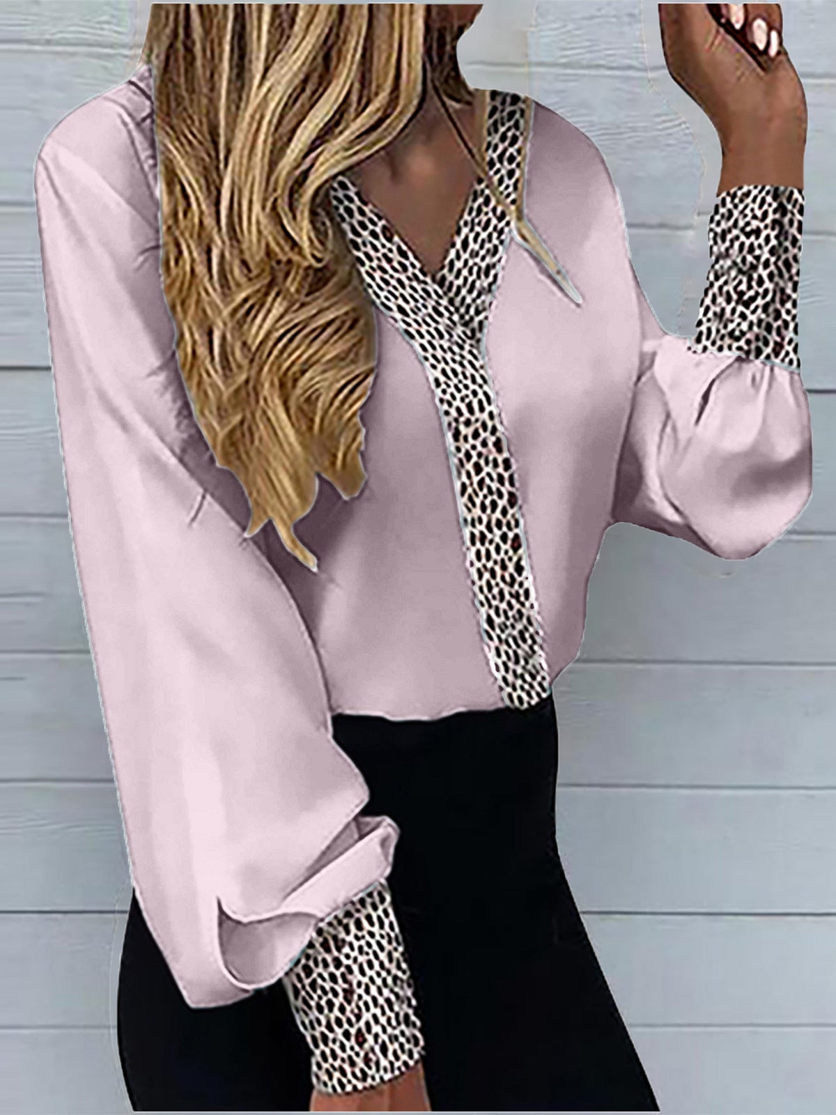 Women's Blouses Casual V-Neck Leopard Print Long Sleeve Blouse - Blouses - Instastyled | Online Fashion Free Shipping Clothing, Dresses, Tops, Shoes - 20-30 - 24/12/2021 - BLO2112241503