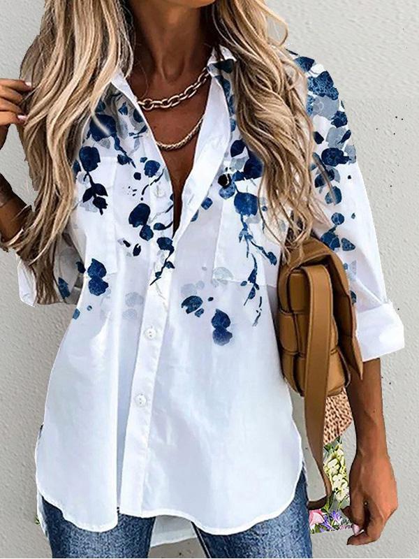 Women's Blouses Lapel Leaf Single Breasted Long Sleeve Blouse - Blouses - INS | Online Fashion Free Shipping Clothing, Dresses, Tops, Shoes - 20-30 - 26/09/2021 - BLO2109261350