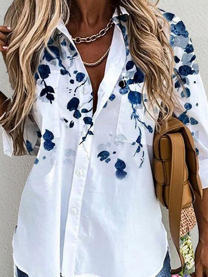 Women's Blouses Lapel Leaf Single Breasted Long Sleeve Blouse - Blouses - INS | Online Fashion Free Shipping Clothing, Dresses, Tops, Shoes - 20-30 - 26/09/2021 - BLO2109261350