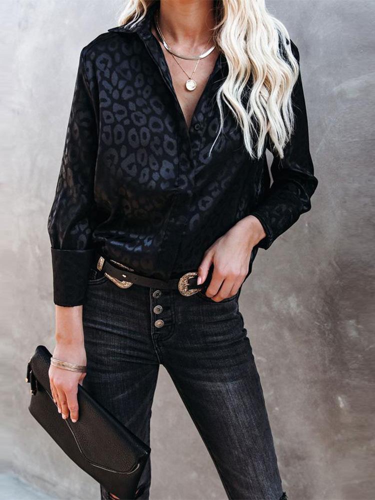 Women's Blouses Leopard Print Long Sleeve Blouses - Blouses - INS | Online Fashion Free Shipping Clothing, Dresses, Tops, Shoes - 13/08/2021 - 20-30 - BLO2108131308