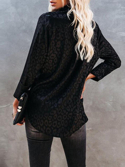 Women's Blouses Leopard Print Long Sleeve Blouses - Blouses - INS | Online Fashion Free Shipping Clothing, Dresses, Tops, Shoes - 13/08/2021 - 20-30 - BLO2108131308