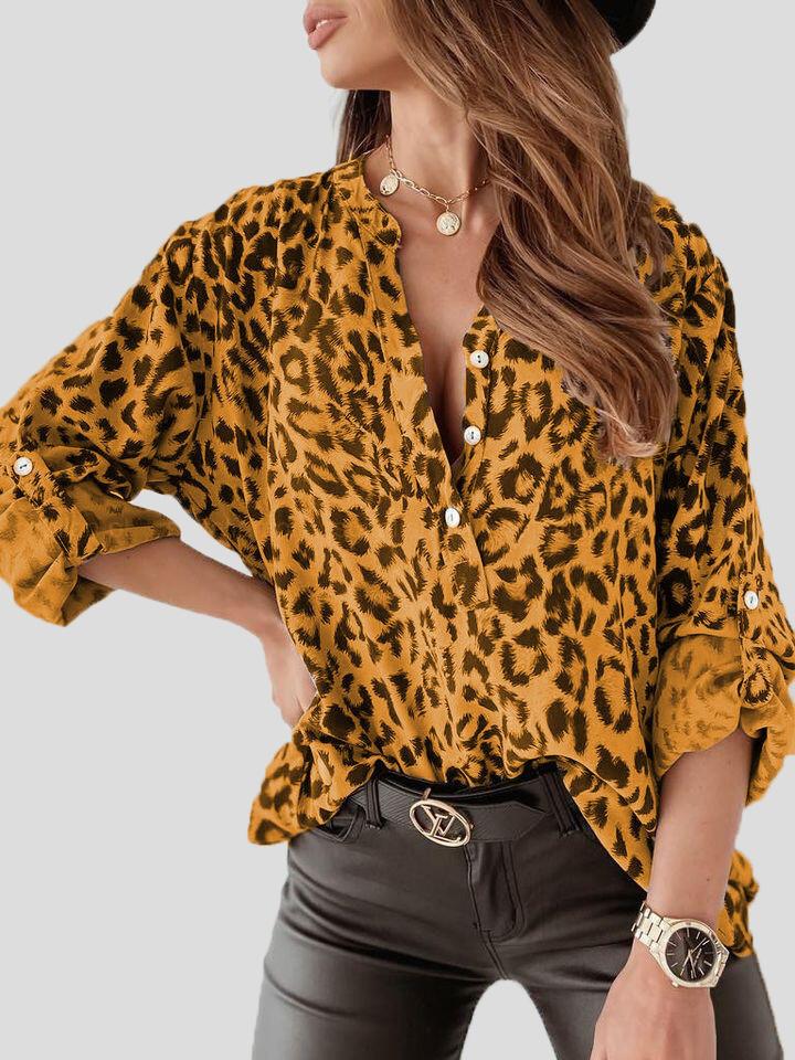 Women's Blouses Leopard Print Long Sleeve Button Blouses - Blouses - INS | Online Fashion Free Shipping Clothing, Dresses, Tops, Shoes - 20-30 - 26/08/2021 - BLO2108261323