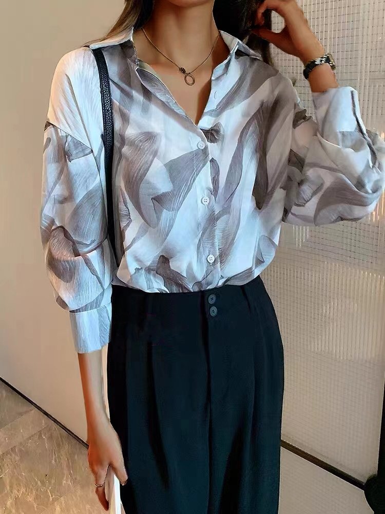 Women's Blouses Long Sleeves Lapel Collar Blouse - MsDressly