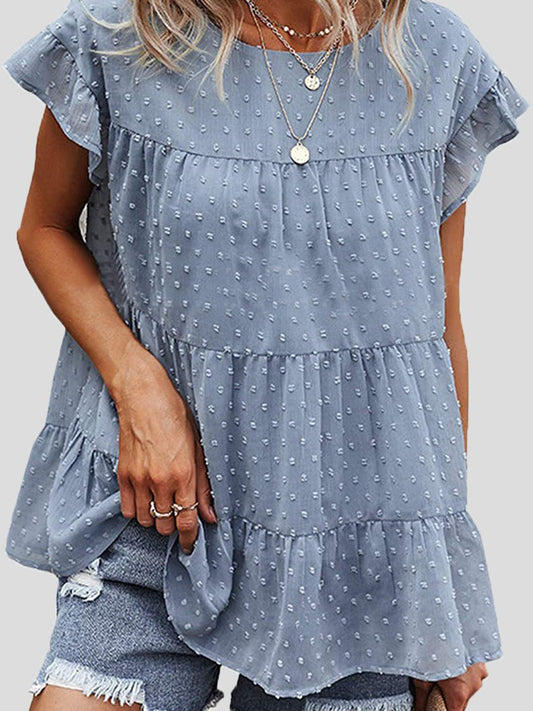 Women's Blouses Loose Polka Dot Ruffle Sleeve Blouse - Blouses - Instastyled | Online Fashion Free Shipping Clothing, Dresses, Tops, Shoes - 29/03/2022 - BLO2203291647 - Blouses