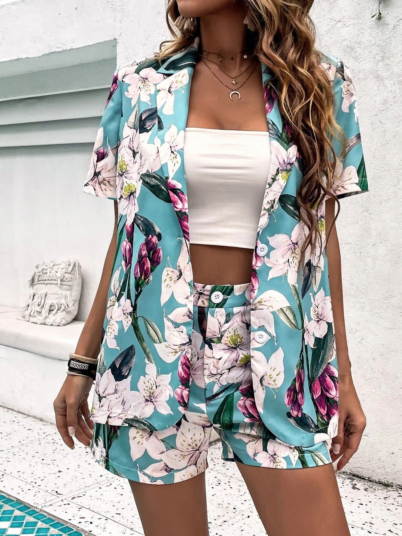 Women's Blouses Printed Casual Lapel Short Sleeve Blouse - Blouses - Instastyled | Online Fashion Free Shipping Clothing, Dresses, Tops, Shoes - 23/05/2022 - 30-40 - BLO2205231712