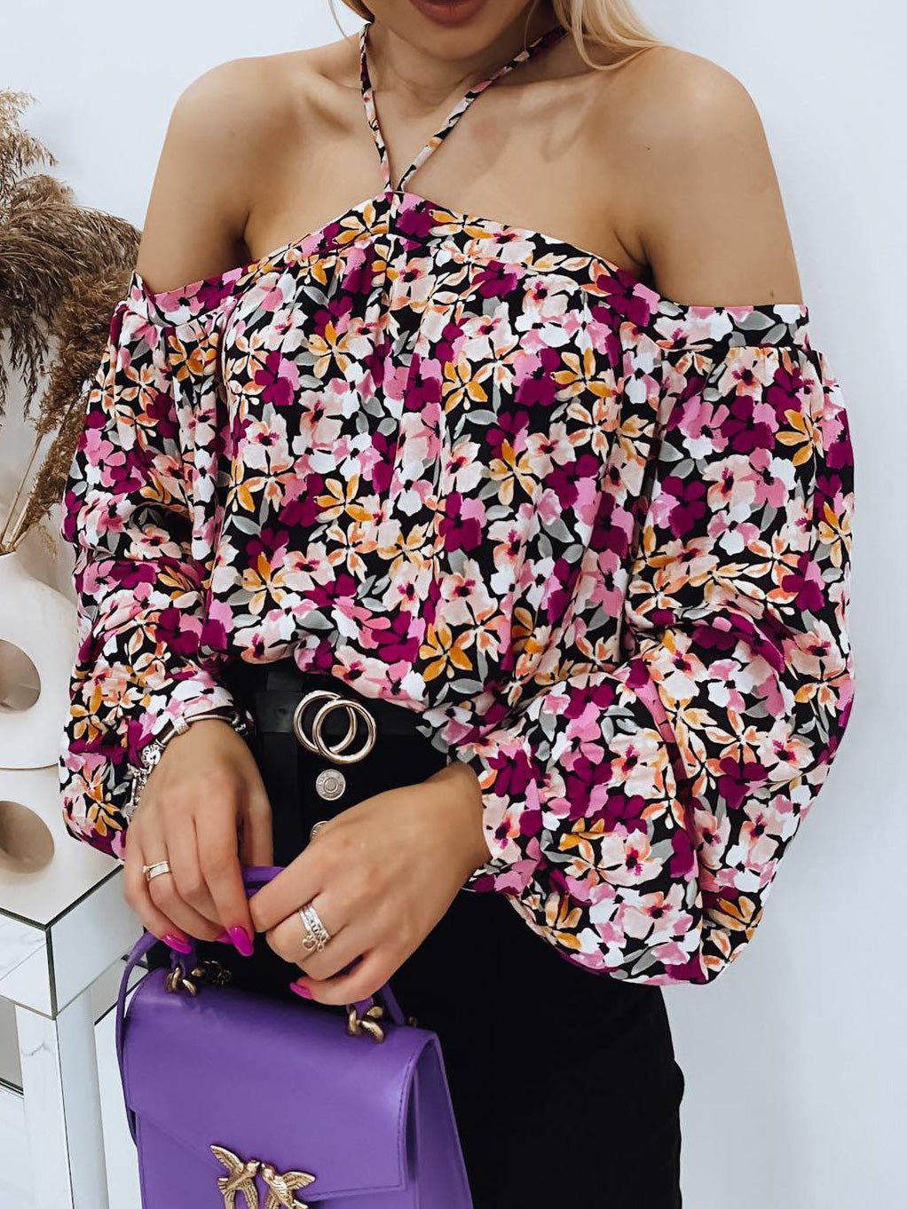 Women's Blouses Printed One-Shoulder Long Sleeve Blouse - Blouses - Instastyled | Online Fashion Free Shipping Clothing, Dresses, Tops, Shoes - 20-30 - 22/08/2022 - BLO2208221836