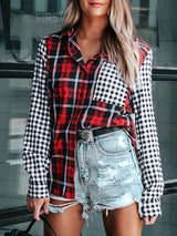 Women's Blouses Stand Collar Plaid Pocket Long Sleeve Blouse - Blouses - Instastyled | Online Fashion Free Shipping Clothing, Dresses, Tops, Shoes - 23/12/2021 - 30-40 - BLO2112231500
