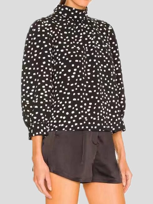 Women's Blouses Turtleneck Polka Dot Long Sleeve Blouse - Blouses - Instastyled | Online Fashion Free Shipping Clothing, Dresses, Tops, Shoes - 24/09/2022 - 30-40 - BLO2209241883