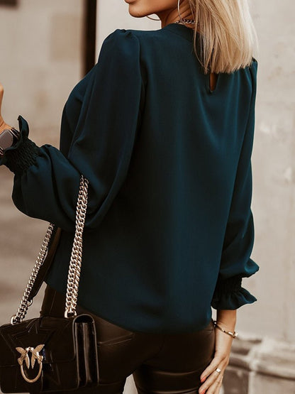 Women's Blouses Versatile Commuter Solid Long Sleeve Blouse - Blouses - Instastyled | Online Fashion Free Shipping Clothing, Dresses, Tops, Shoes - 7/12/2022 - BLO2212071927 - blouses