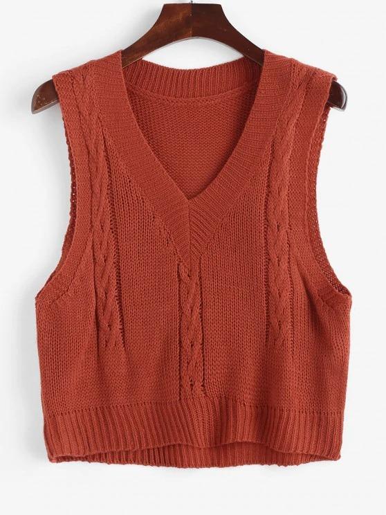 Women's Cable Knit Sweater Vest - INS | Online Fashion Free Shipping Clothing, Dresses, Tops, Shoes