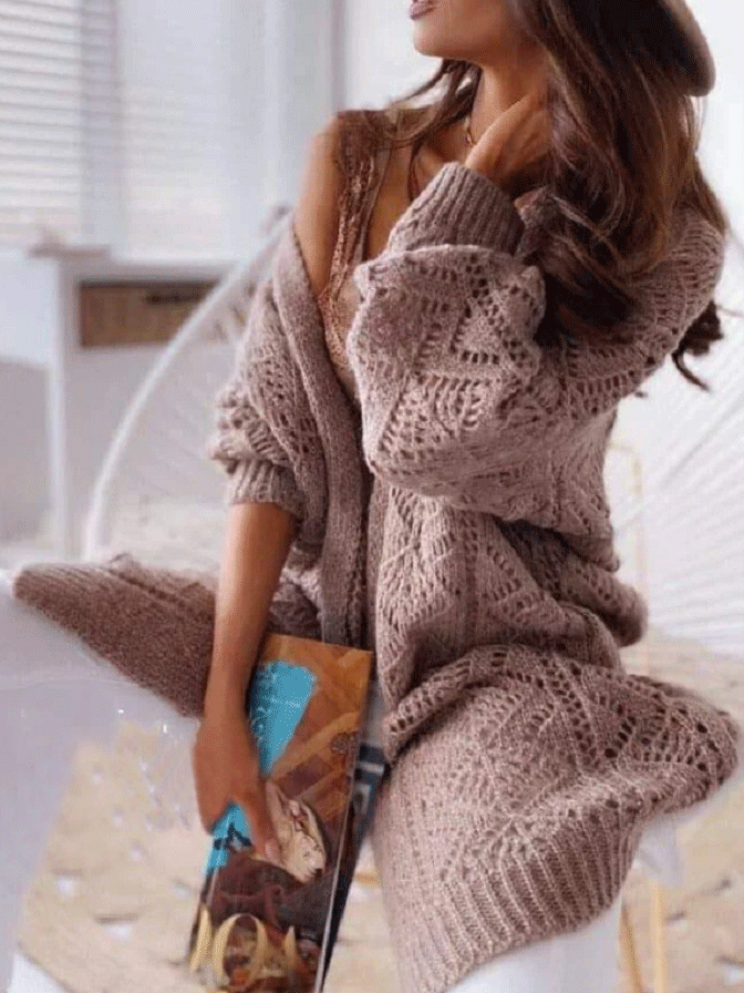 Women's Cardigan Fashion Hollow Knitted Sweater Cardigan - Cardigans & Sweaters - INS | Online Fashion Free Shipping Clothing, Dresses, Tops, Shoes - 29/09/2021 - 40-50 - CAR2109291139