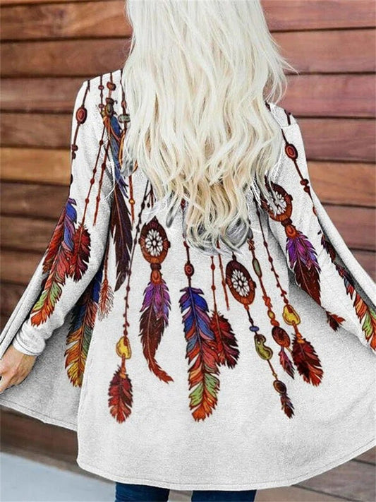 Women's Cardigans Casual Printed Long Sleeve Midi Cardigan - Cardigans - Instastyled | Online Fashion Free Shipping Clothing, Dresses, Tops, Shoes - 07/09/2022 - CAR2209071253 - Cardigans