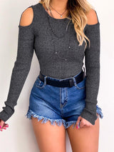 Women's Cardigans Crew Neck Strapless Long Sleeve Knit Sweaters - Cardigans & Sweaters - Instastyled | Online Fashion Free Shipping Clothing, Dresses, Tops, Shoes - 12//01/2022 - 20-30 - CAR2201121212