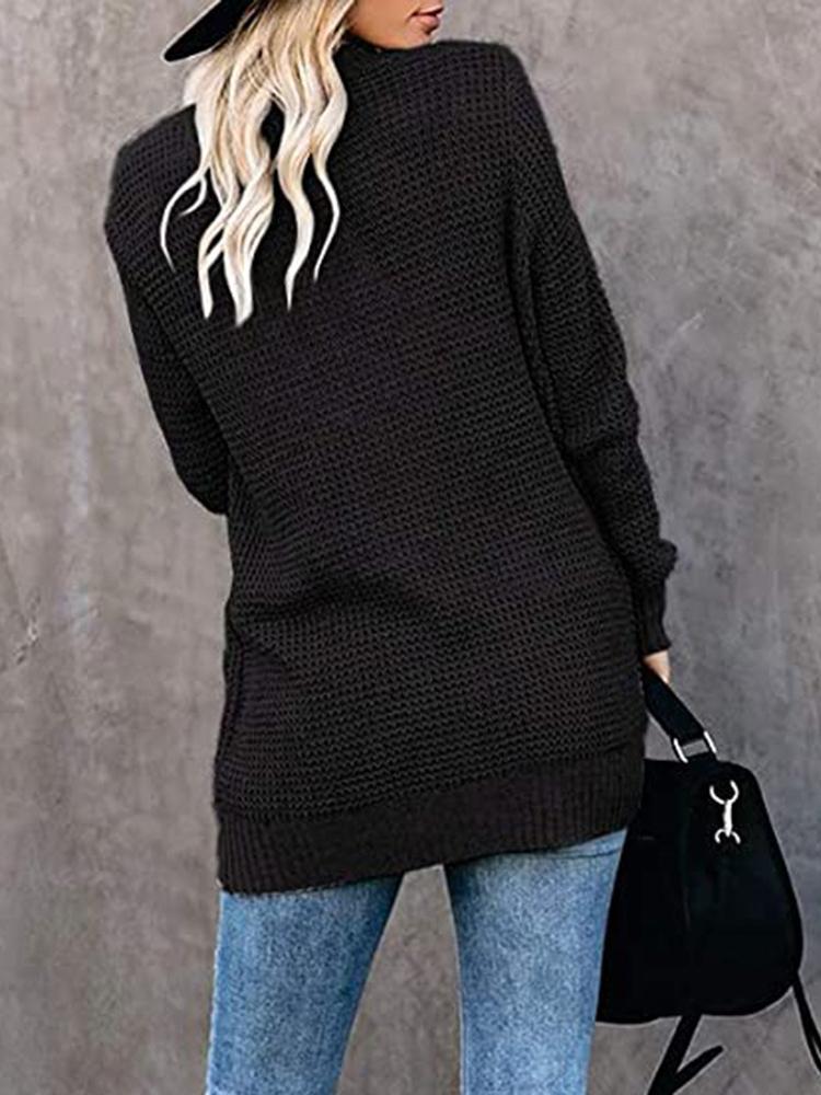 Women's Cardigans Curved Placket Pockets Sweater Cardigan - Cardigans & Sweaters - INS | Online Fashion Free Shipping Clothing, Dresses, Tops, Shoes - 03/11/2021 - 30-40 - CAR2111031178