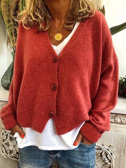 Women's Cardigans Loose Button Sweater Knit Cardigan - Cardigans & Sweaters - INS | Online Fashion Free Shipping Clothing, Dresses, Tops, Shoes - 10/09/2021 - 20-30 - CAR2109101126