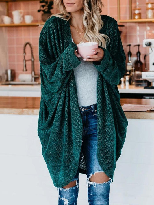 Women's Cardigans Loose Long Sleeve Knitted Long Cardigan - Cardigans & Sweaters - INS | Online Fashion Free Shipping Clothing, Dresses, Tops, Shoes - 13/09/2021 - 30-40 - CAR2109131127