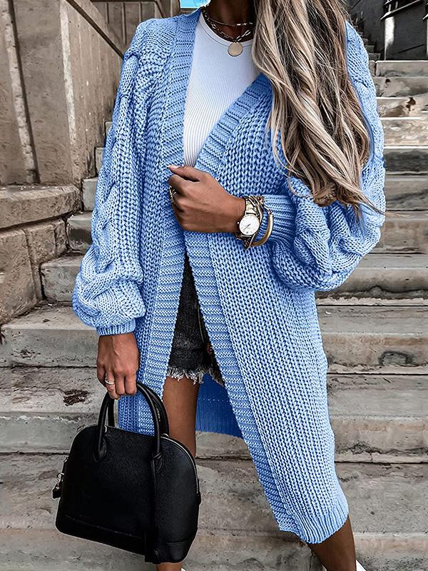 Women's Cardigans Loose Long Sleeve Knitted Sweater Cardigan - Cardigans & Sweaters - INS | Online Fashion Free Shipping Clothing, Dresses, Tops, Shoes - 22/09/2021 - CAR2109221131 - color-beige