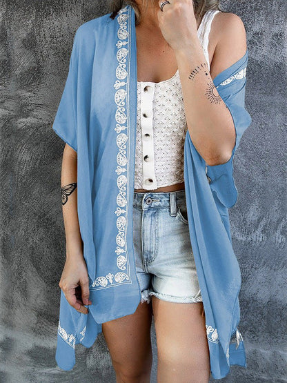 Women's Cardigans Loose Pattern Beach Sunscreen Mid Sleeve Cardigan - Cardigans - Instastyled | Online Fashion Free Shipping Clothing, Dresses, Tops, Shoes - 16/03/2022 - 20-30 - CAR2203161217