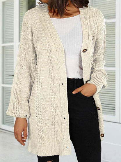 Women's Cardigans Loose Solid Button Knit Cardigan - Cardigans - Instastyled | Online Fashion Free Shipping Clothing, Dresses, Tops, Shoes - 09/09/2022 - 40-50 - CAR2209091254