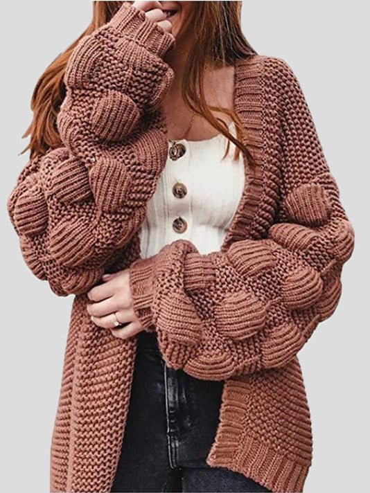 Women's Cardigans Loose Solid Cute Ball Sweater Cardigan - Cardigans - Instastyled | Online Fashion Free Shipping Clothing, Dresses, Tops, Shoes - 17/09/2022 - 40-50 - CAR2209171262