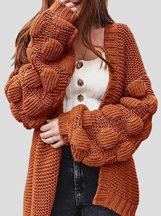 Women's Cardigans Loose Solid Cute Ball Sweater Cardigan - Cardigans - Instastyled | Online Fashion Free Shipping Clothing, Dresses, Tops, Shoes - 17/09/2022 - 40-50 - CAR2209171262