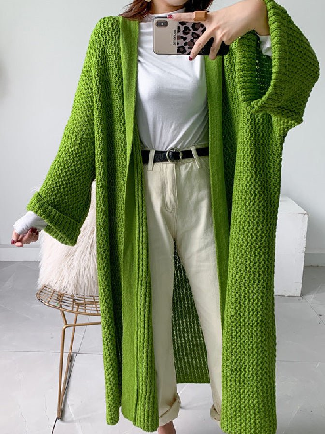 Women's Cardigans Loose Solid Long Knitted Cardigan - Cardigans - Instastyled | Online Fashion Free Shipping Clothing, Dresses, Tops, Shoes - 22/09/2022 - CAR2209221267 - Cardigans