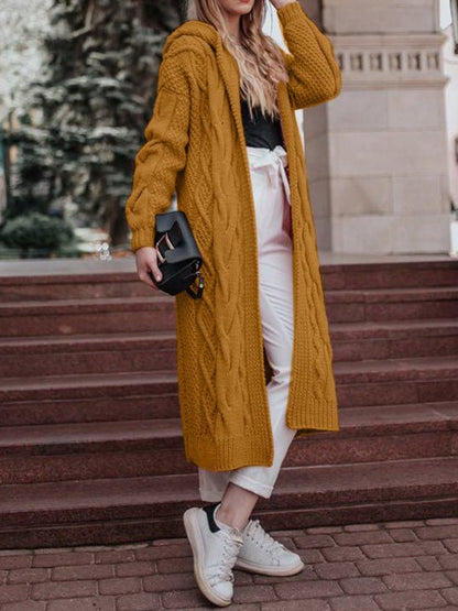Women's Cardigans Loose Solid Long Sleeve Hooded Sweater Cardigan - Cardigans - Instastyled | Online Fashion Free Shipping Clothing, Dresses, Tops, Shoes - 06/09/2022 - CAR2209061252 - Cardigans