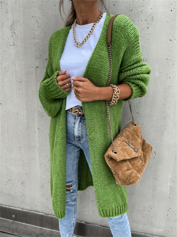 Women's Cardigans Loose Solid Long Sleeve Knit Cardigan - Cardigans - Instastyled | Online Fashion Free Shipping Clothing, Dresses, Tops, Shoes - 29/08/2022 - CAR2208291245 - Cardigans