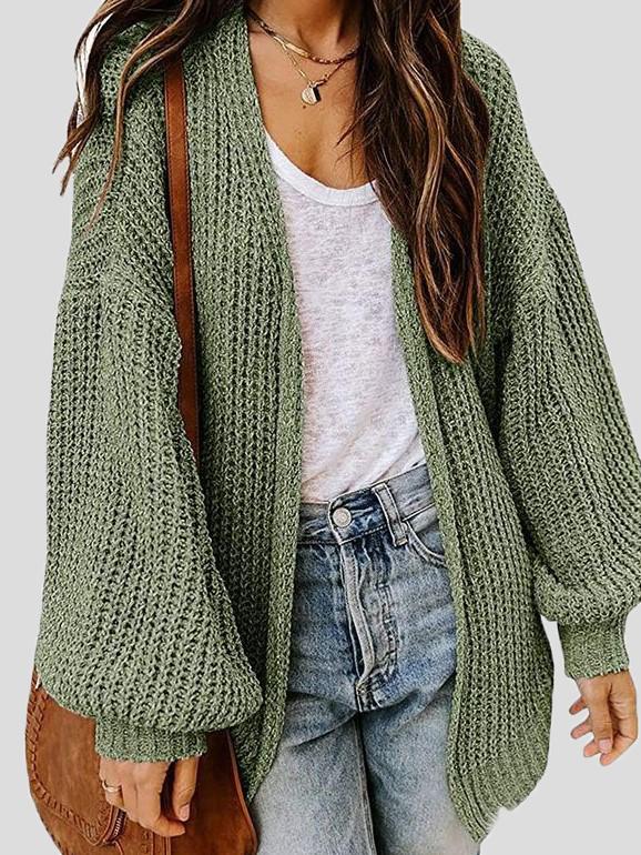 Women's Cardigans Loose Solid Long Sleeve Sweater Cardigan - Cardigans & Sweaters - INS | Online Fashion Free Shipping Clothing, Dresses, Tops, Shoes - 04/11/2021 - 30-40 - CAR2111041183
