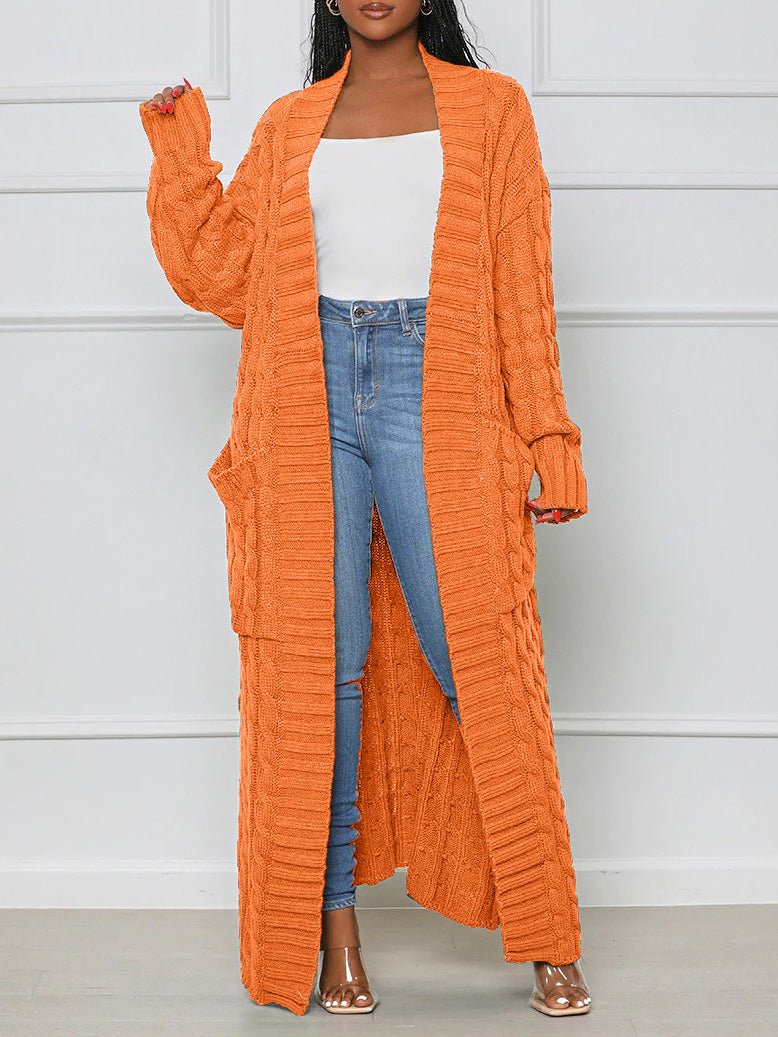 Women's Cardigans Loose Solid Pocket Long Sweater Cardigan - Cardigans - Instastyled | Online Fashion Free Shipping Clothing, Dresses, Tops, Shoes - 24/09/2022 - CAR2209241269 - Cardigans