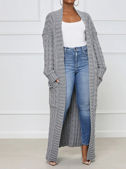 Women's Cardigans Loose Solid Pocket Long Sweater Cardigan - Cardigans - Instastyled | Online Fashion Free Shipping Clothing, Dresses, Tops, Shoes - 24/09/2022 - CAR2209241269 - Cardigans