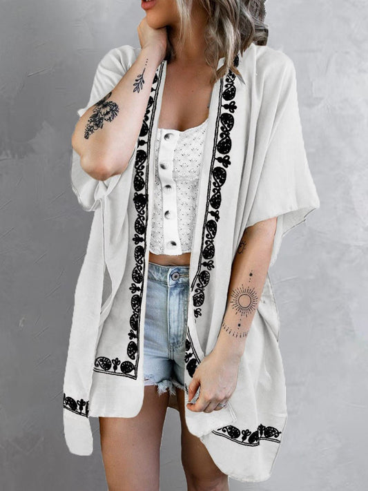 Women's Cardigans Loose Vintage Printed Chiffon Cardigan - Cardigans - Instastyled | Online Fashion Free Shipping Clothing, Dresses, Tops, Shoes - 03/08/2022 - CAR2208031230 - Cardigans