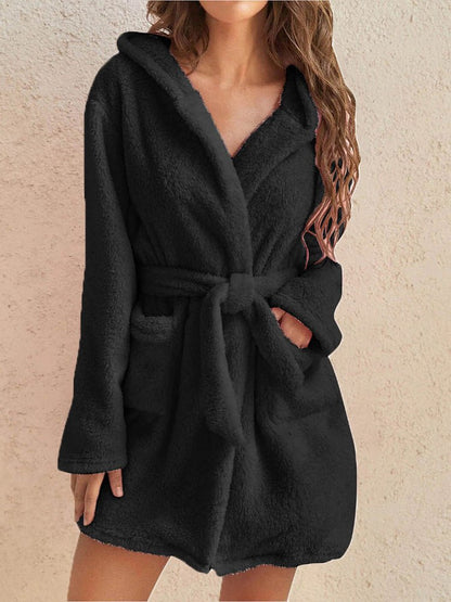 Women's Cardigans Plush Lapel Tie Pocket Cardigan - Cardigans - Instastyled | Online Fashion Free Shipping Clothing, Dresses, Tops, Shoes - 10/08/2022 - CAR2208101234 - Cardigans