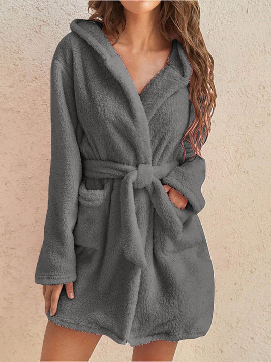 Women's Cardigans Plush Lapel Tie Pocket Cardigan - Cardigans - Instastyled | Online Fashion Free Shipping Clothing, Dresses, Tops, Shoes - 10/08/2022 - CAR2208101234 - Cardigans