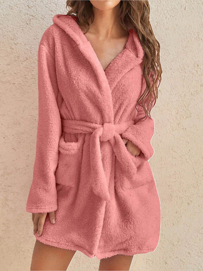 Women's Cardigans Plush Lapel Tie Pocket Cardigan - Cardigans - Instastyled | Online Fashion Free Shipping Clothing, Dresses, Tops, Shoes - 10/08/2022 - CAR2208101234 - Cardigans