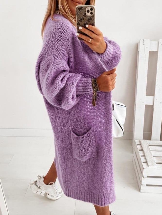 Women's Cardigans Pockets Long Sleeves Long Knitted Cardigan - Cardigans & Sweaters - INS | Online Fashion Free Shipping Clothing, Dresses, Tops, Shoes - 09/09/2021 - 30-40 - CAR2109091125