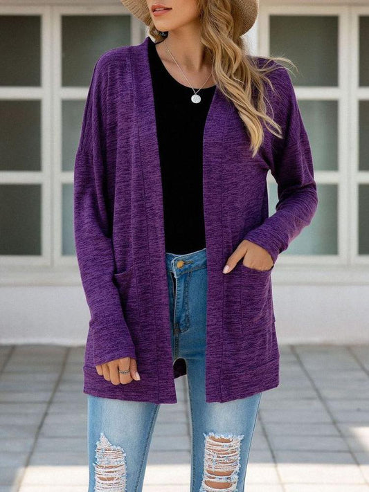 Women's Casual Pure Color Cardigan Sweater - Sweaters - INS | Online Fashion Free Shipping Clothing, Dresses, Tops, Shoes - 2XL - Cardigan - Color_Gray