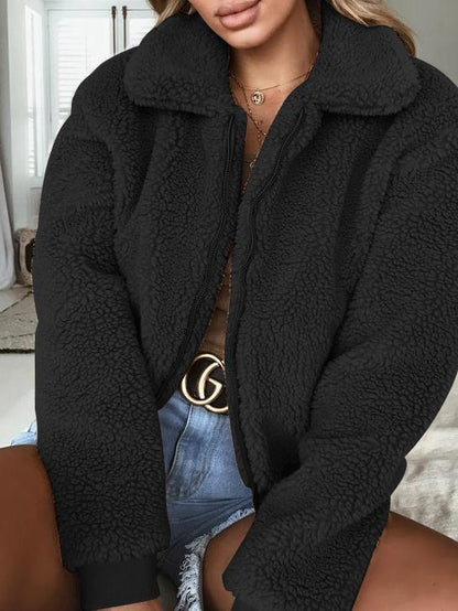 Women's Coats Comfortable Plush Zipper Warm Coats - Coats & Jackets - INS | Online Fashion Free Shipping Clothing, Dresses, Tops, Shoes - 11/10/2021 - 20-30 - COA2110111202