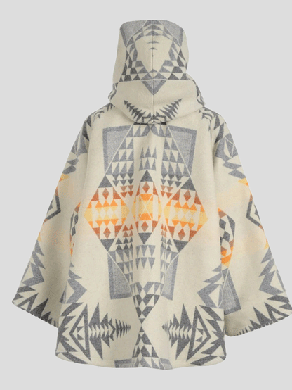 Women's Coats Hooded Long Sleeve Printed Woolen Coat - Coats & Jackets - INS | Online Fashion Free Shipping Clothing, Dresses, Tops, Shoes - COA2109291178 - Coats & Jackets - color-beige