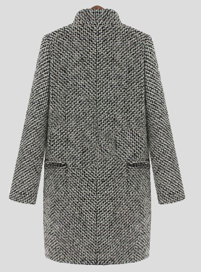 Women's Coats Houndstooth Slim Fit Wool Coat - Coats - Instastyled | Online Fashion Free Shipping Clothing, Dresses, Tops, Shoes - 02/09/2022 - COA2209021397 - Coats