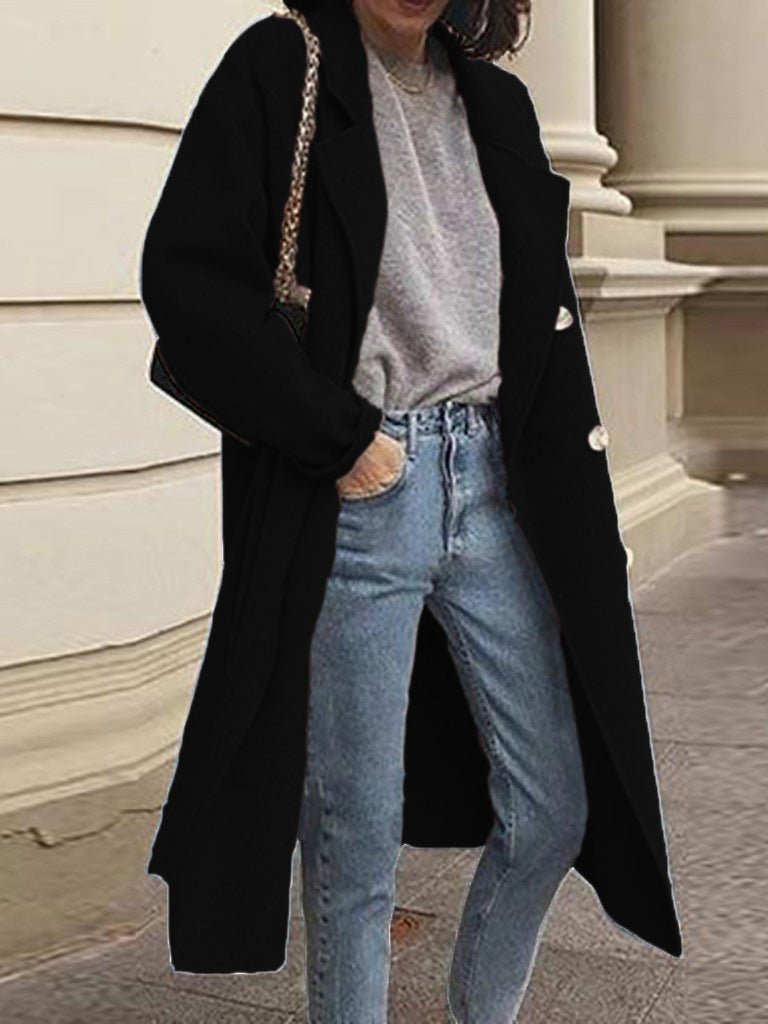 Women's Coats Lapel Double Breasted Wool Long Coats - Coats - Instastyled | Online Fashion Free Shipping Clothing, Dresses, Tops, Shoes - 26/08/2022 - COA2208261390 - coats
