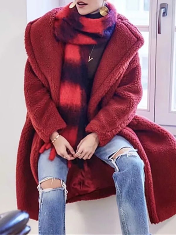 Women's Coats Lapel Lamb Wool Oversize Coat - Coats - Instastyled | Online Fashion Free Shipping Clothing, Dresses, Tops, Shoes - 2/11/2022 - COA2211031455 - coats