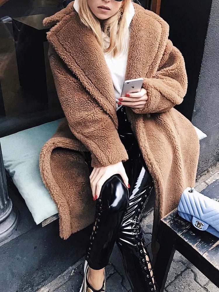 Women's Coats Lapel Lamb Wool Oversize Coat - Coats - Instastyled | Online Fashion Free Shipping Clothing, Dresses, Tops, Shoes - 2/11/2022 - COA2211031455 - coats