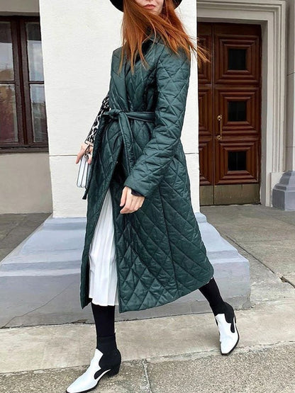 Women's Coats Lapel Pocket Mid-Length Cotton Coat - Coats & Jackets - Instastyled | Online Fashion Free Shipping Clothing, Dresses, Tops, Shoes - 22/12/2021 - COA2112231370 - Coats & Jackets