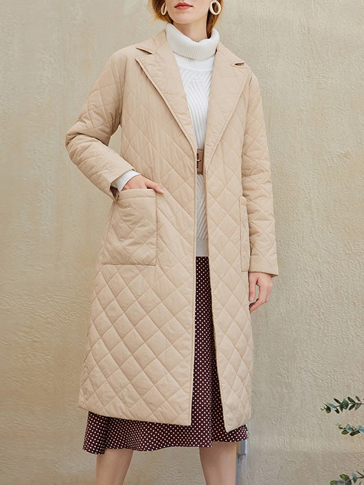 Women's Coats Lapel Pocket Mid-Length Cotton Coat - Coats & Jackets - Instastyled | Online Fashion Free Shipping Clothing, Dresses, Tops, Shoes - 22/12/2021 - COA2112231370 - Coats & Jackets
